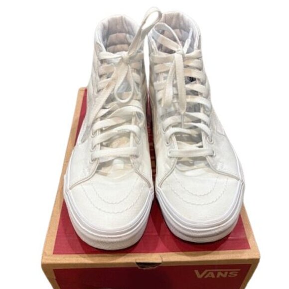 VANS Sk8-Hi Canvas Shoe in True White (Unisex) – Size 6 Men / 7.5 Women - Picture 4 of 11